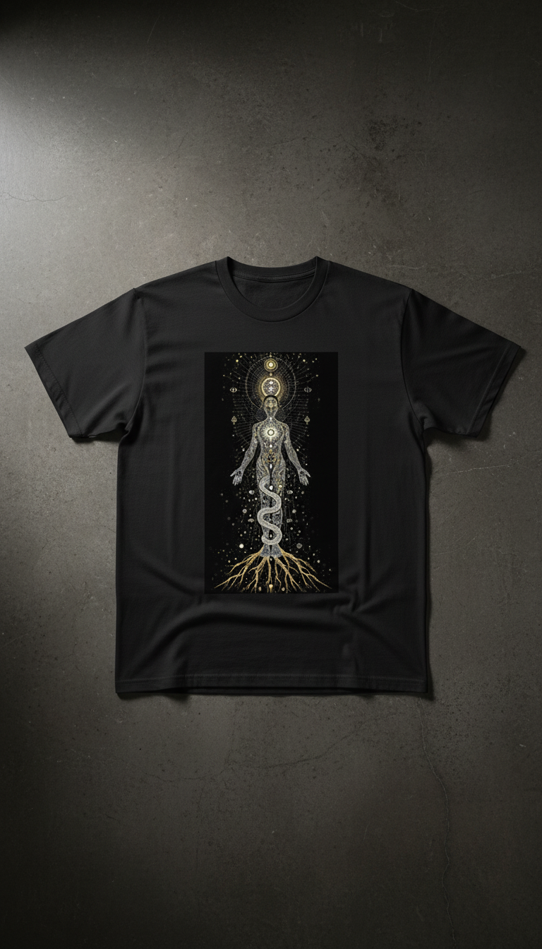 Camiseta negra El Despertar, vista plana